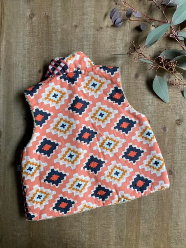 美國品牌布 異國感雙面羊羔絨背心110cm