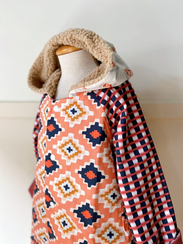 美國品牌布 異國感多拼接雙面外套120cm