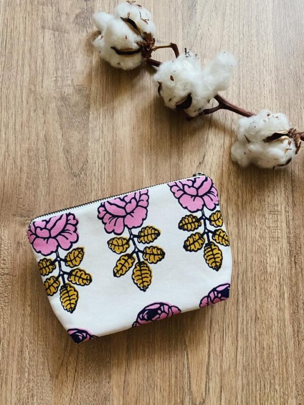 北歐限量 粉紅婚禮玫瑰 拉鍊收納包